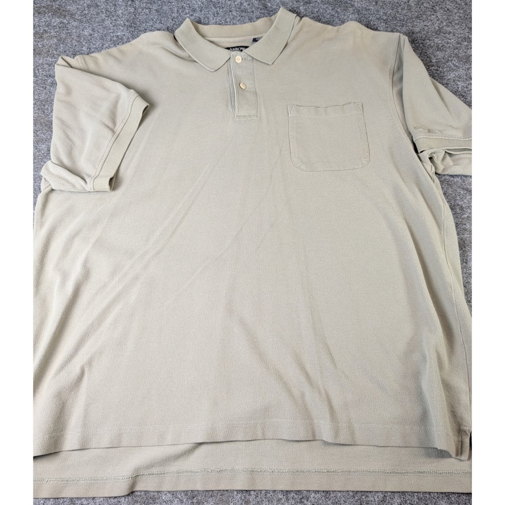 Arrow Polo Shirt Short Sleeve Pale Sage Green Men's XL 100% Cotton